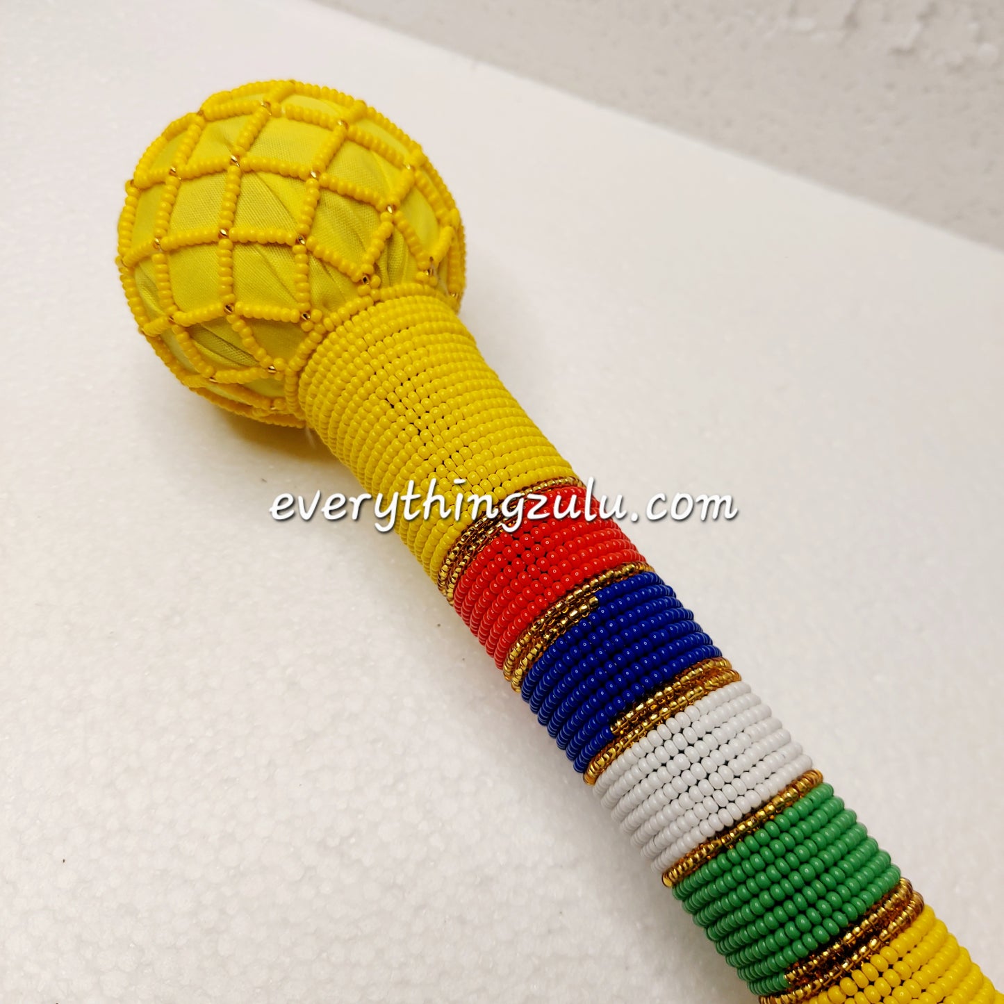 Beaded Zulu knobkerrie