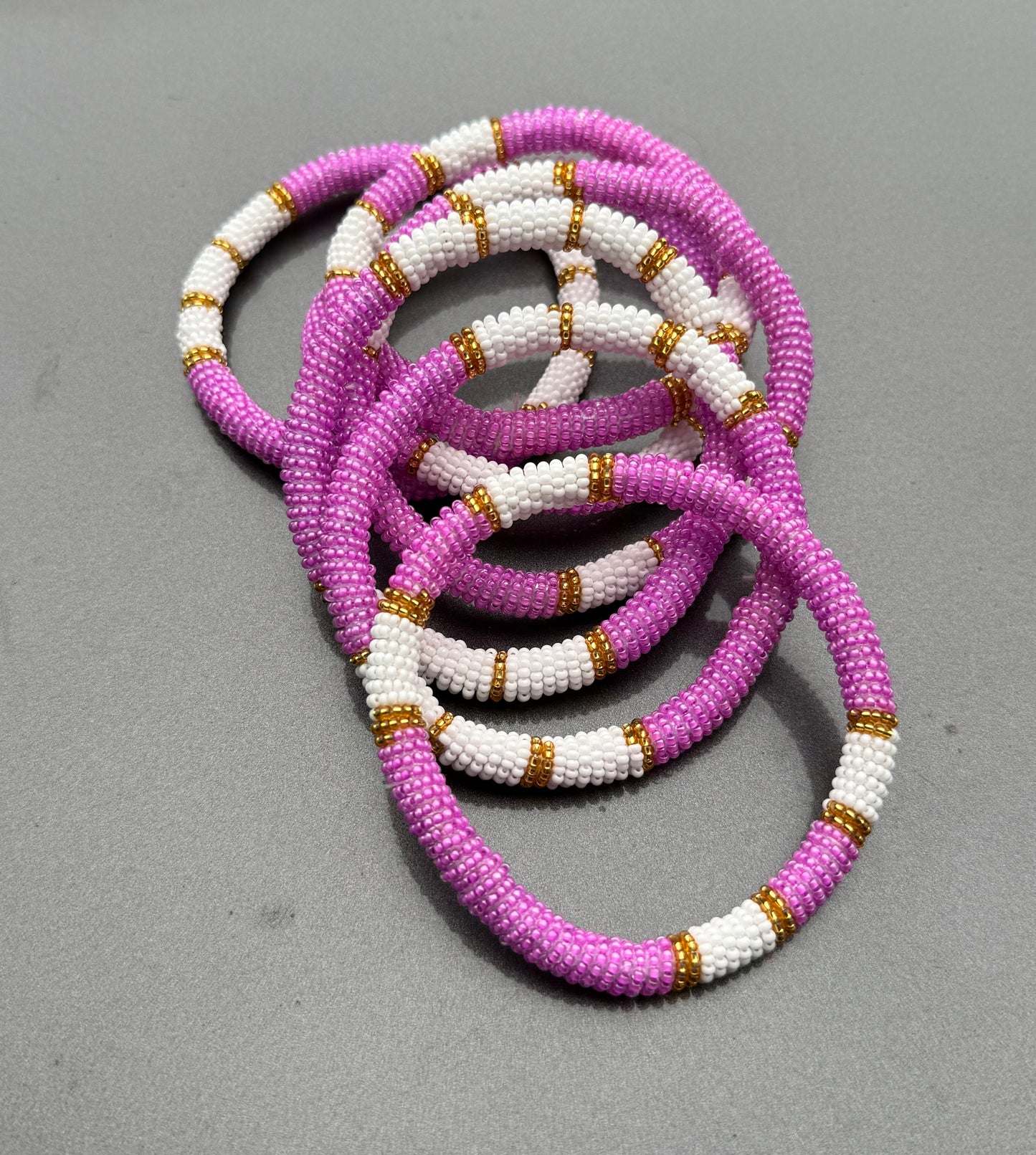 Pink and white bangle