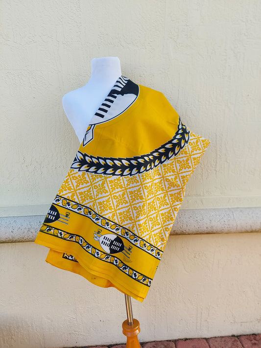 Njeti with shileds fabric. Ibhayi