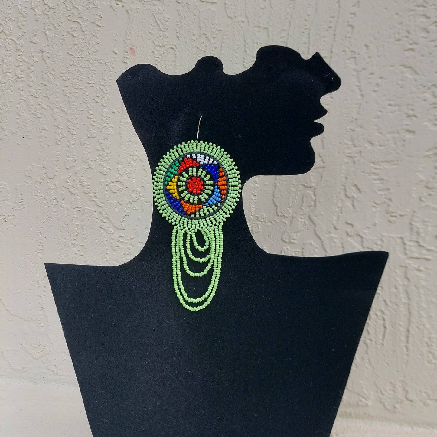 Light green Beaded Zulu Earrings
