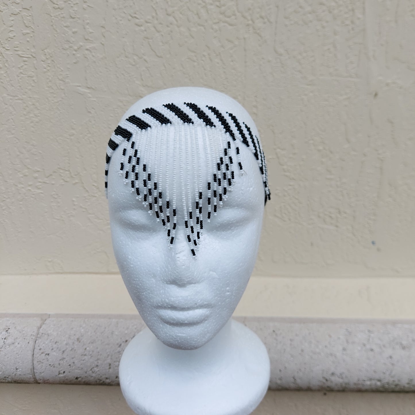 Black and white tassel Headband/choker