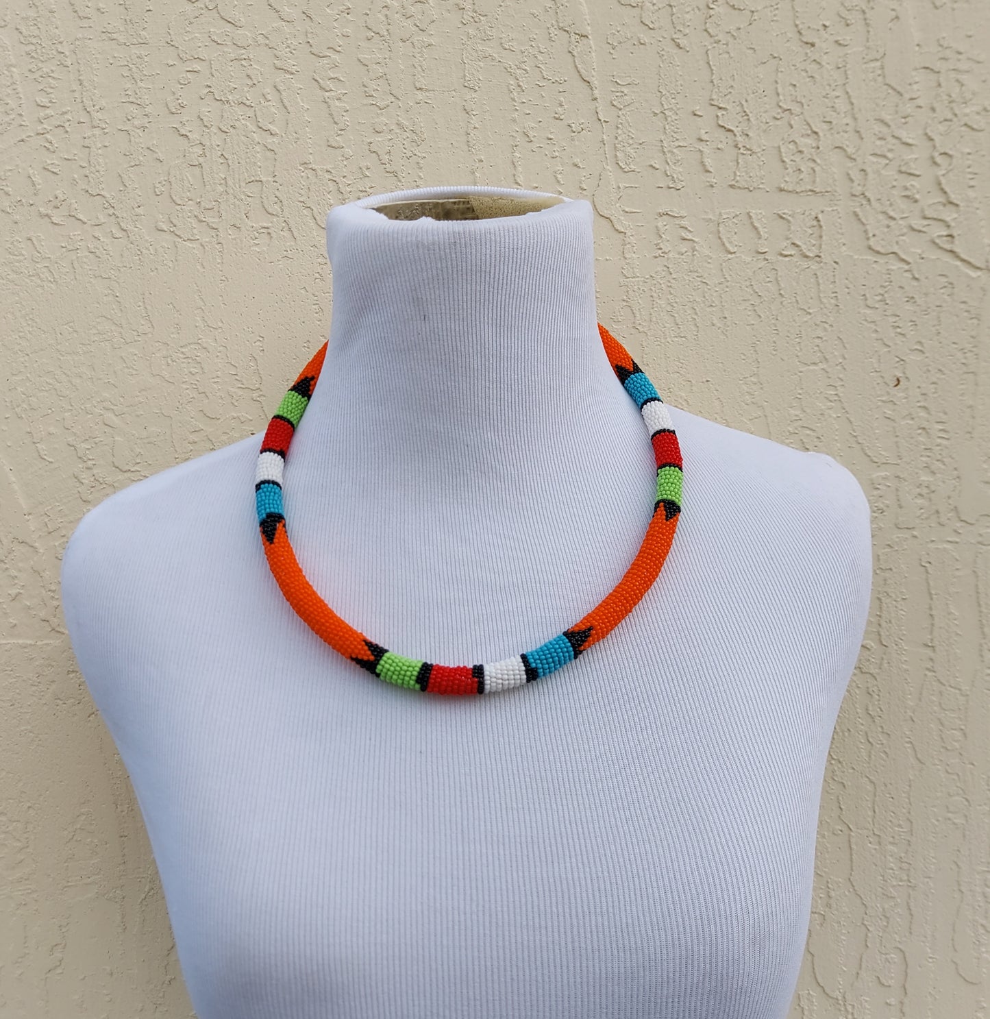Beaded Straw Necklace/headband and bangle. Women's jewelry