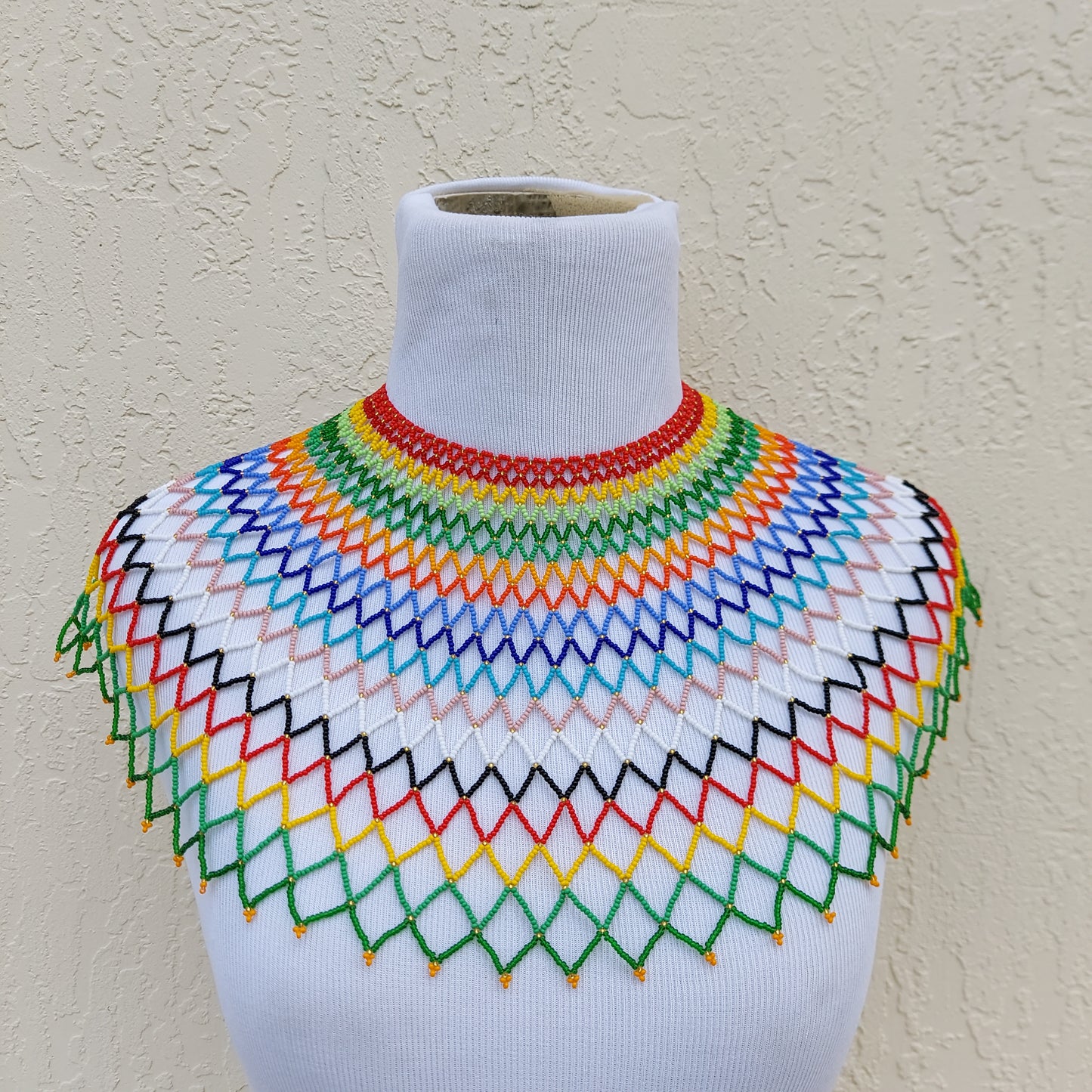 Beaded Bib Zulu Necklace. Women's jewelry