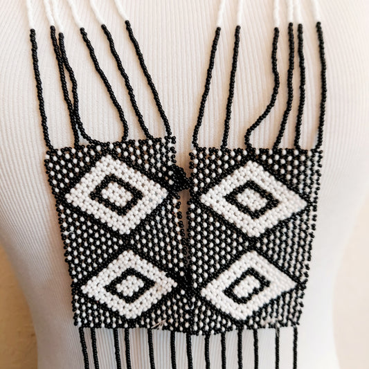 Black and white Xhosa Necklace. Unisex jewelry