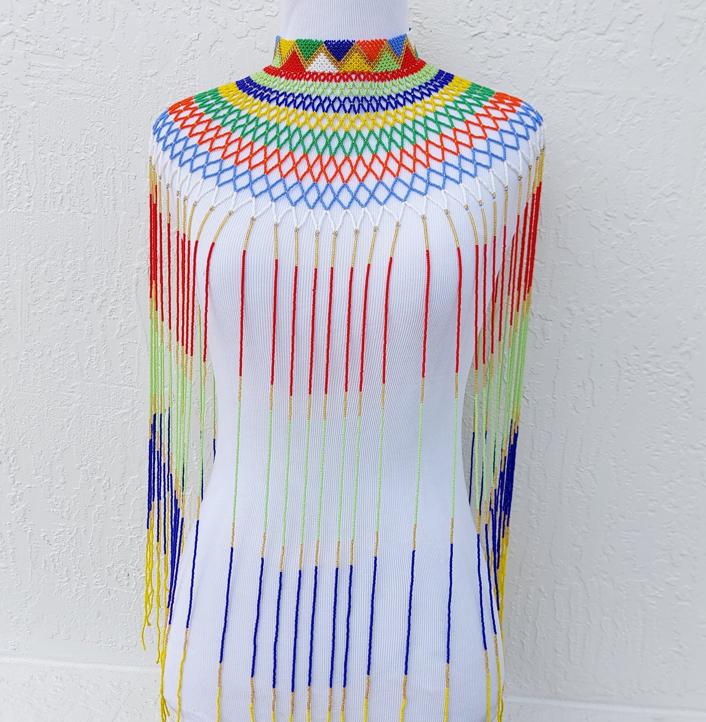 Beaded Bib Zulu Necklace . Women's jewelry