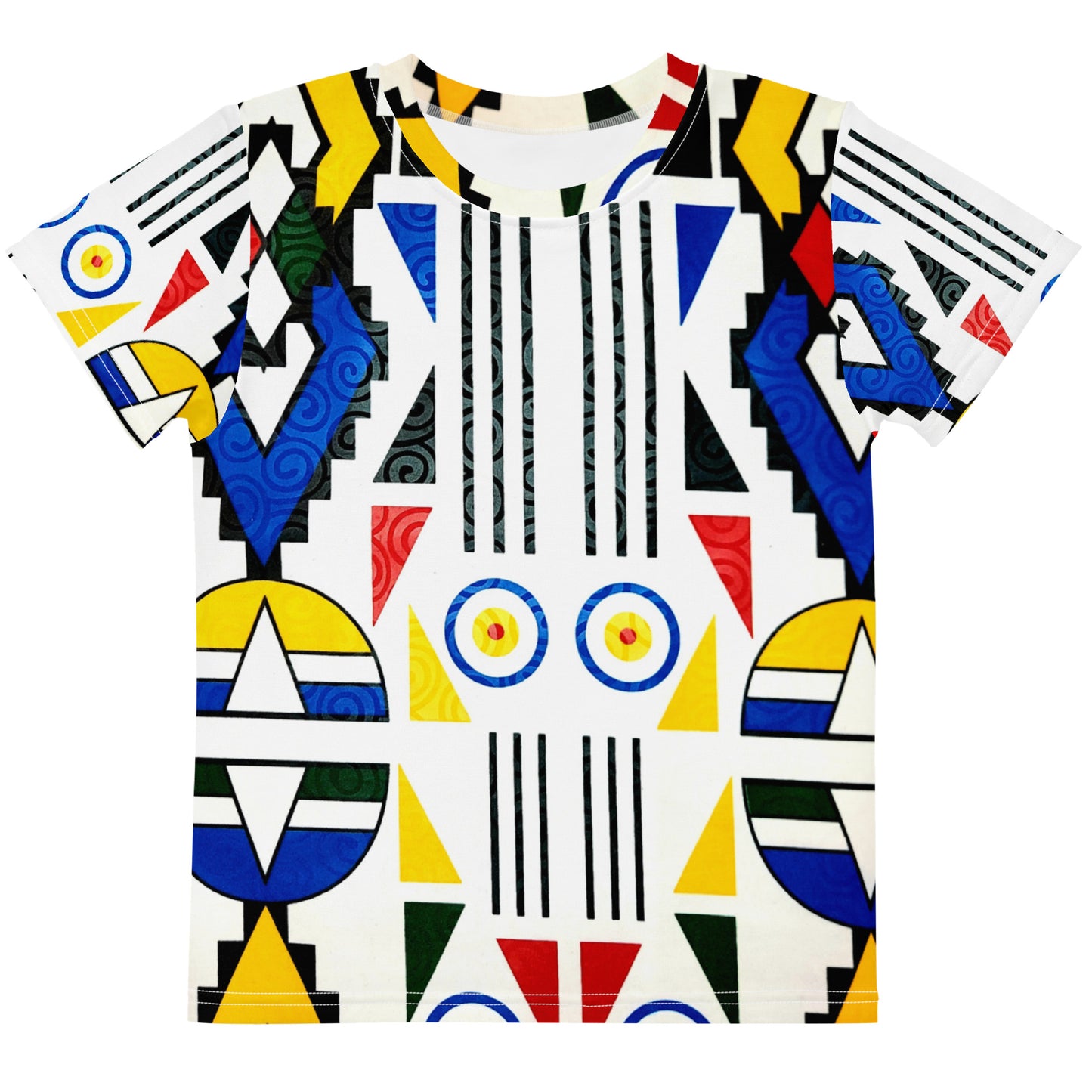 Ndebele Print Kids crew neck t-shirt