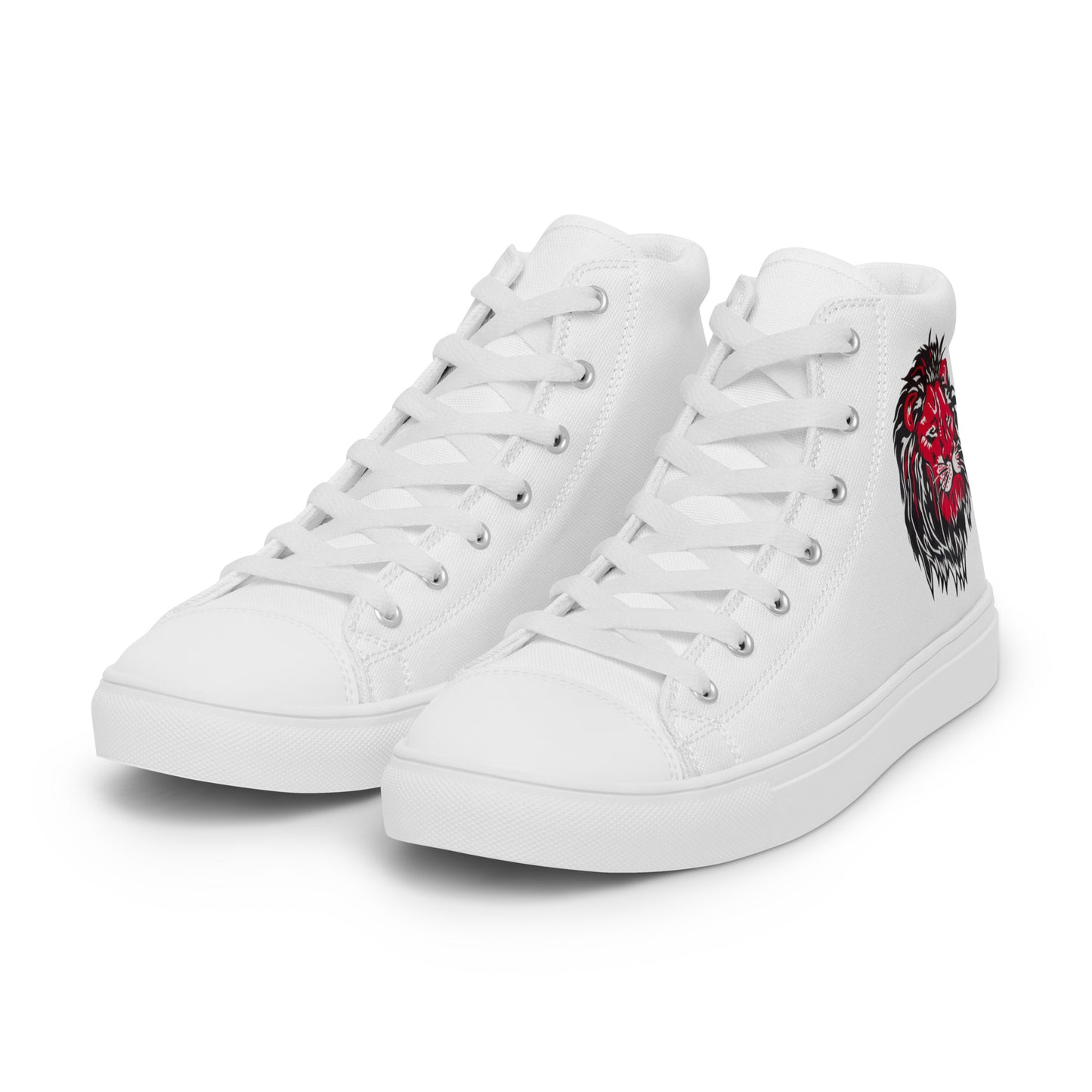 Ancestral Red Lion Men’s high top canvas shoes
