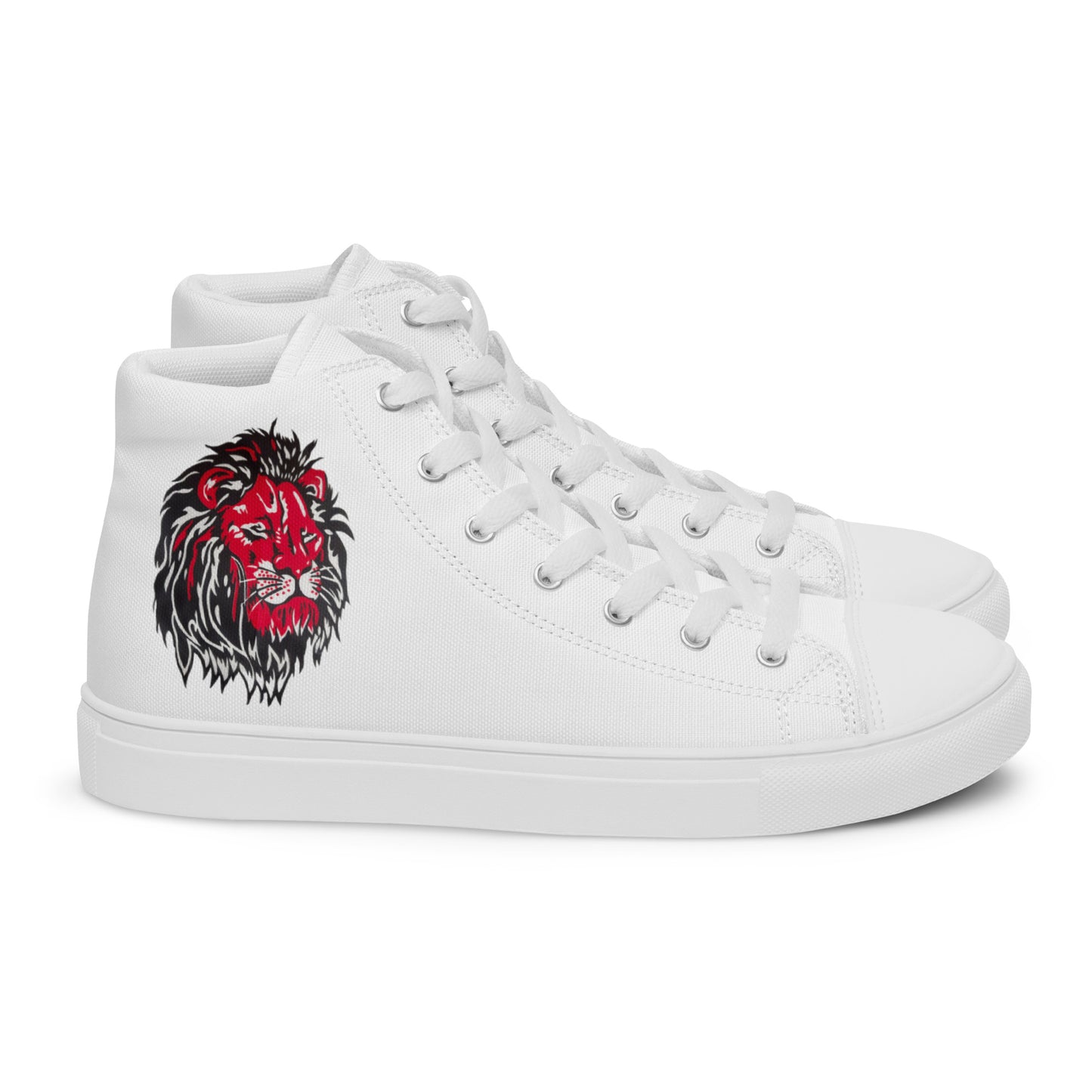 Ancestral Red Lion Men’s high top canvas shoes
