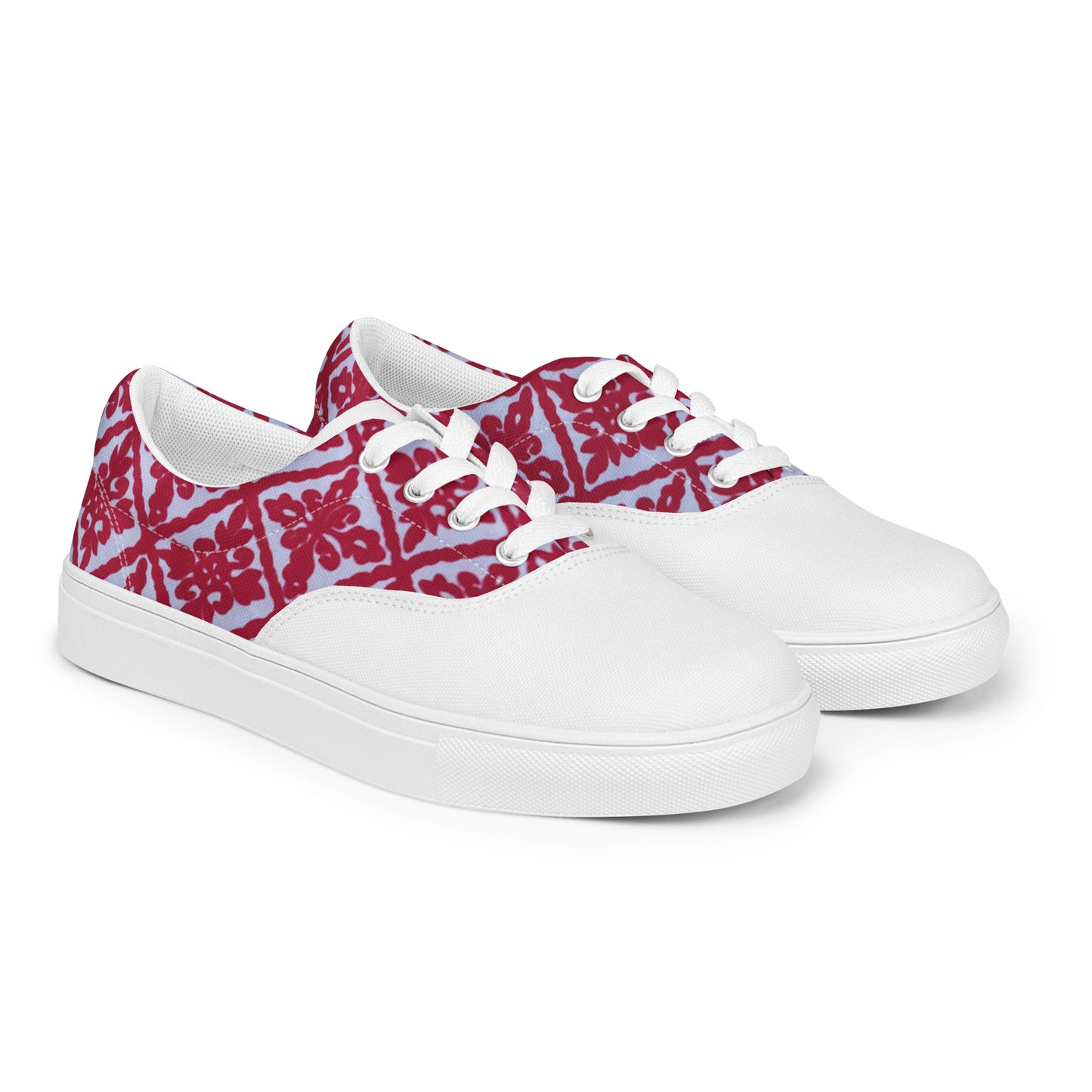 Ancestral Red Njeti Men’s lace-up canvas shoes