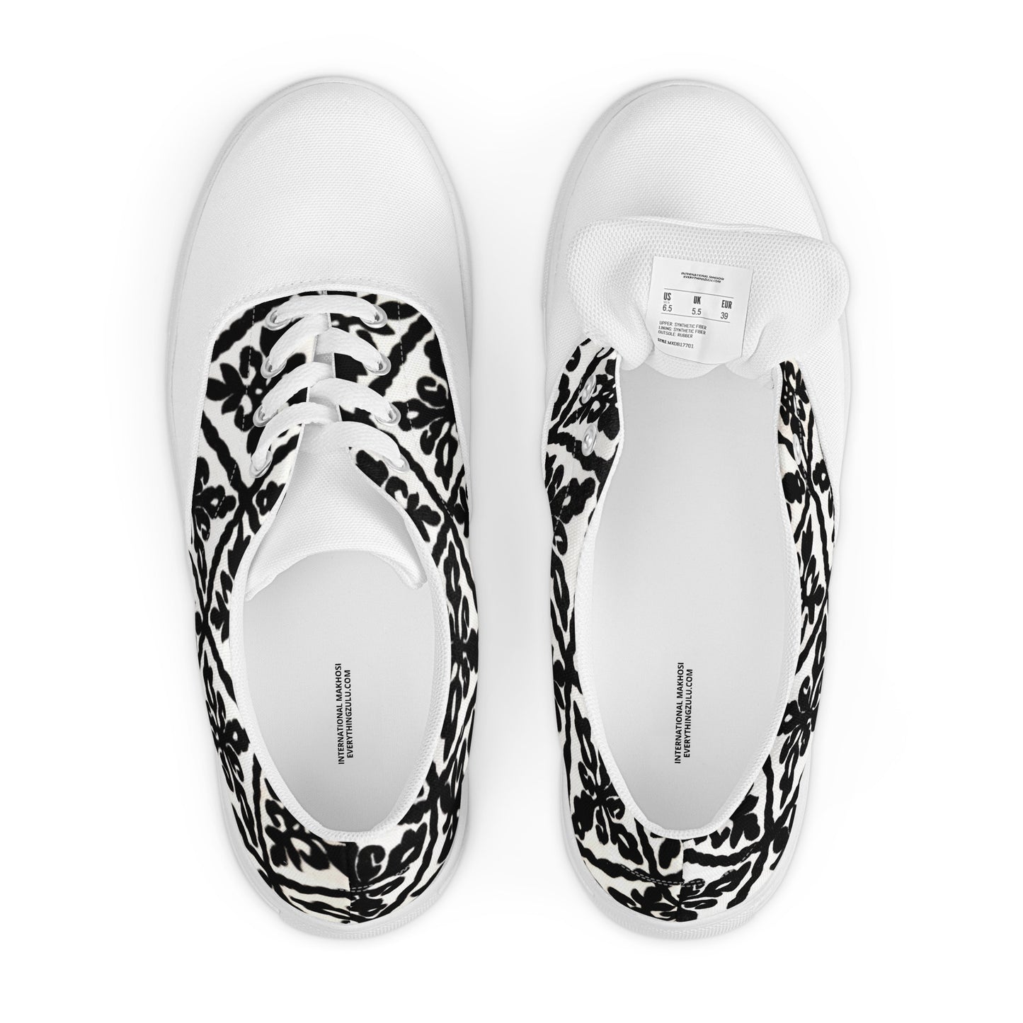 Ancestral Black Njeti Women’s lace-up canvas shoes