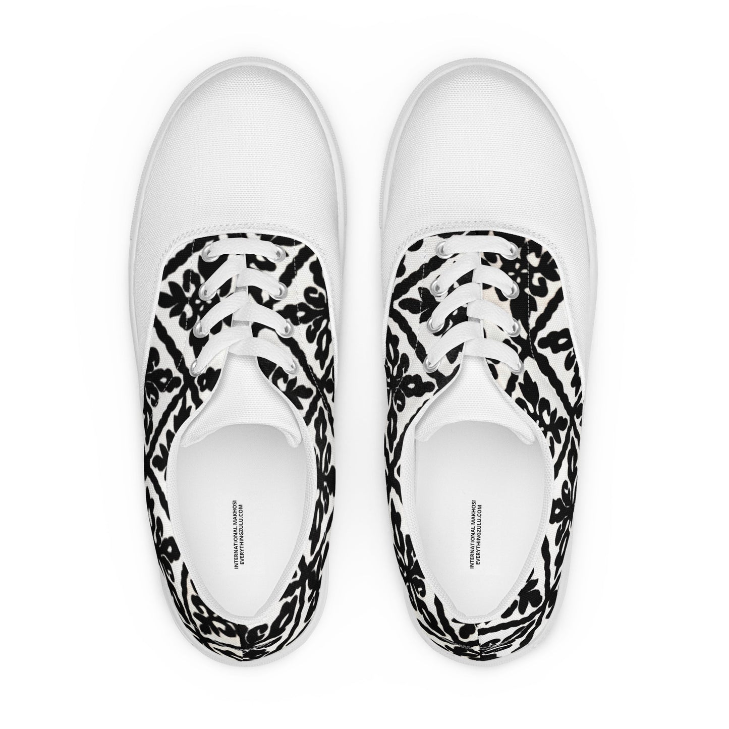 Ancestral Black Njeti Women’s lace-up canvas shoes