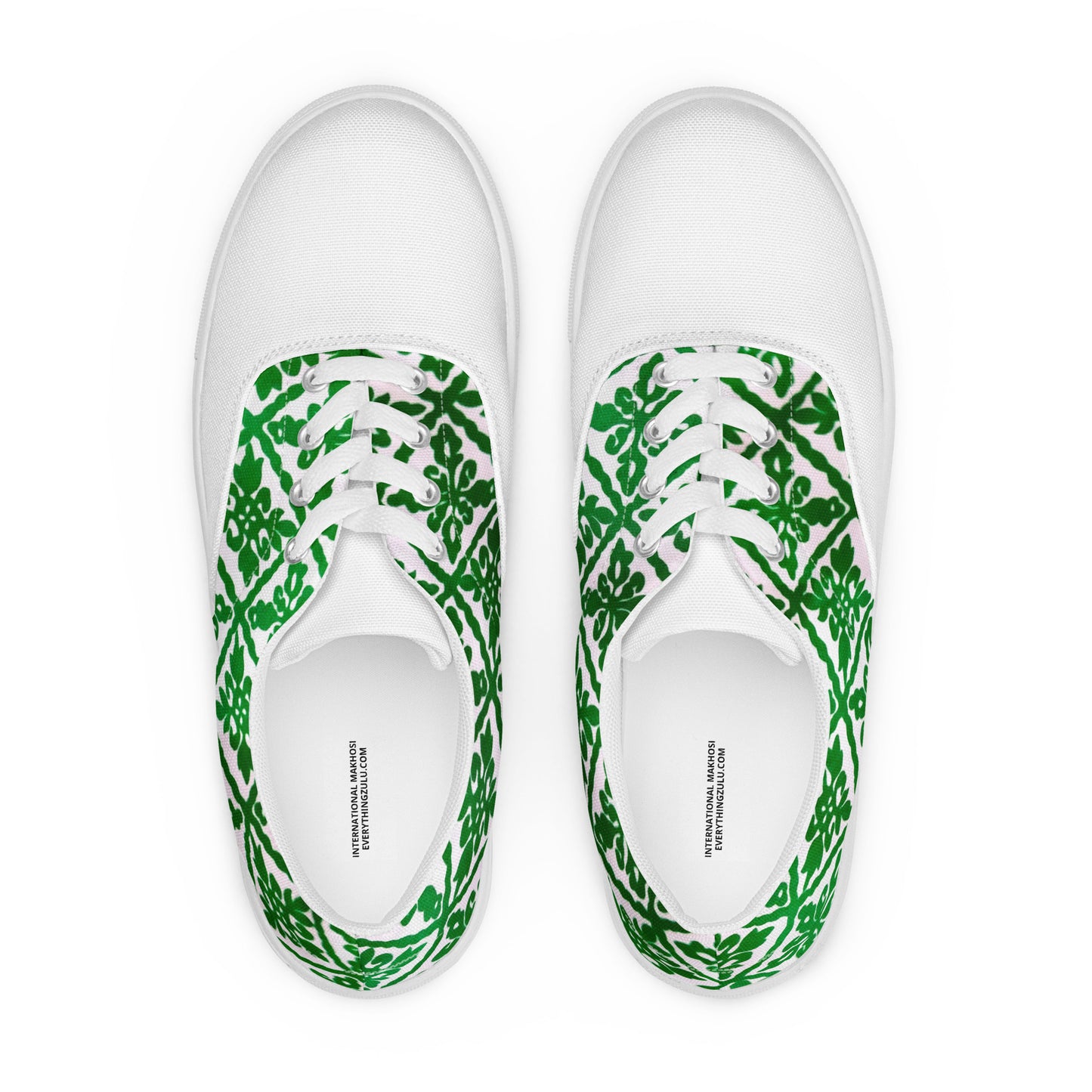 Ancestral Green Njeti Women’s lace-up canvas shoes