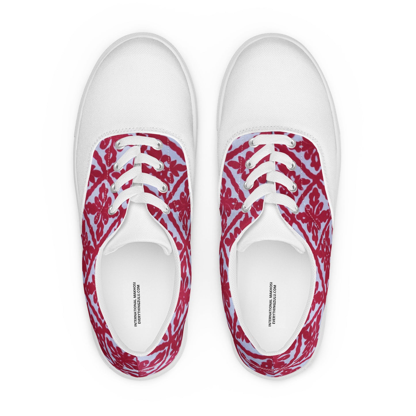 Ancestral Red Njeti Women’s lace-up canvas shoes