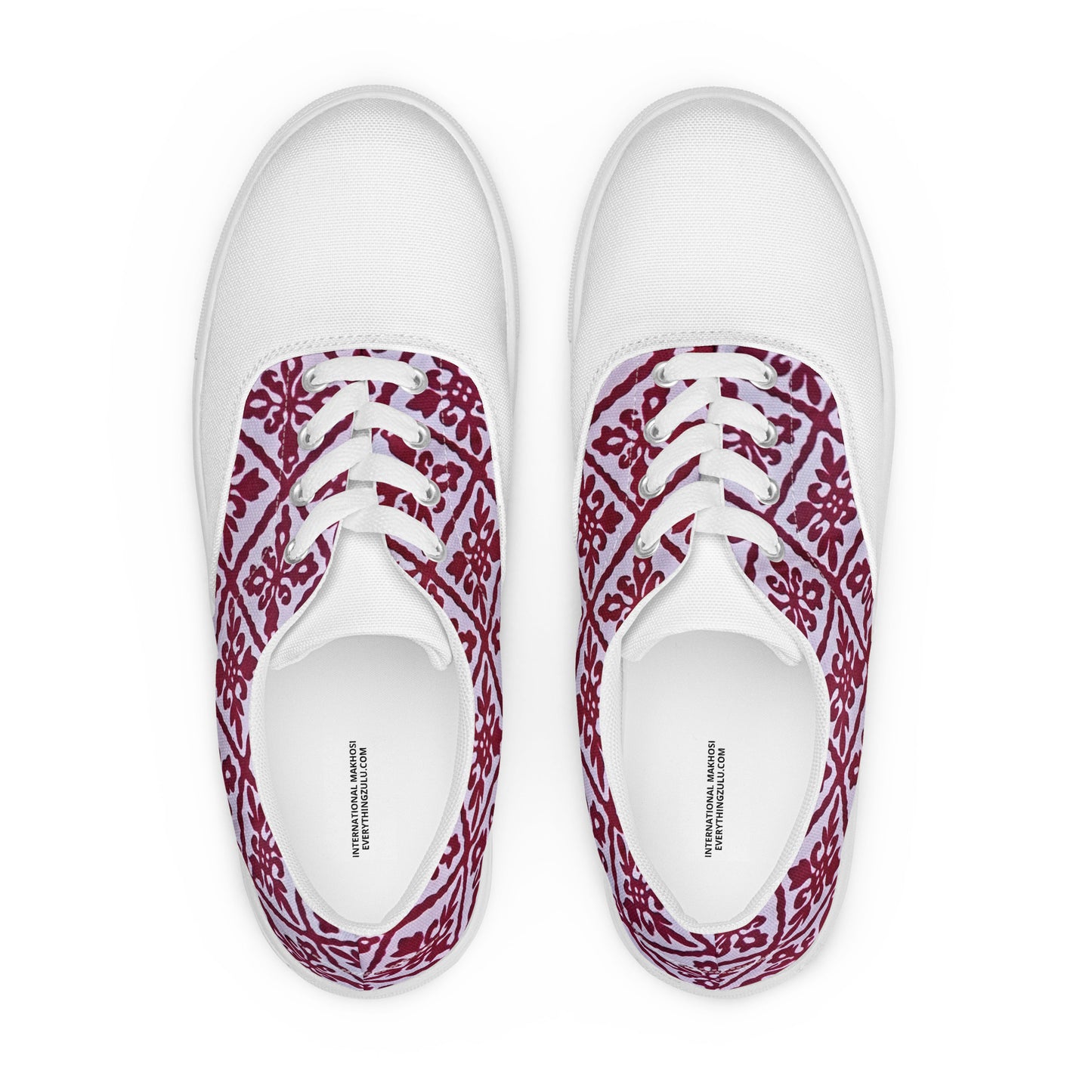 Ancestral Maroon Njeti Women’s lace-up canvas shoes