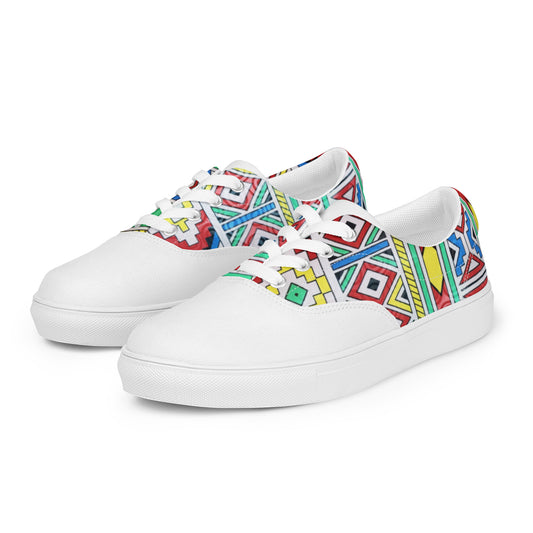 Ndebele Print Women’s lace-up canvas shoes