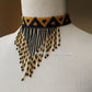 Gold and black tassel necklace/choker