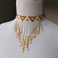 Gold and white Tassel necklace/choker