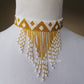 Gold and white Tassel necklace/choker