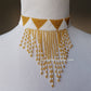 Gold and white Tassel necklace/choker