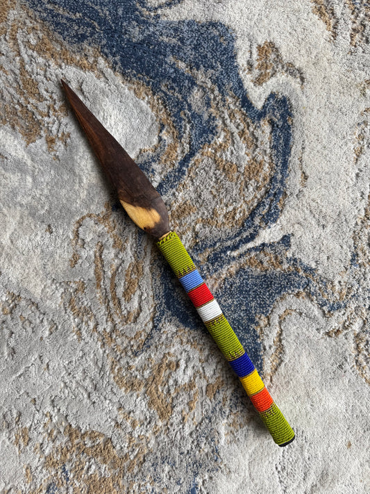 Beaded Zulu knobkerrie