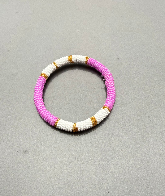 Pink and white bangle