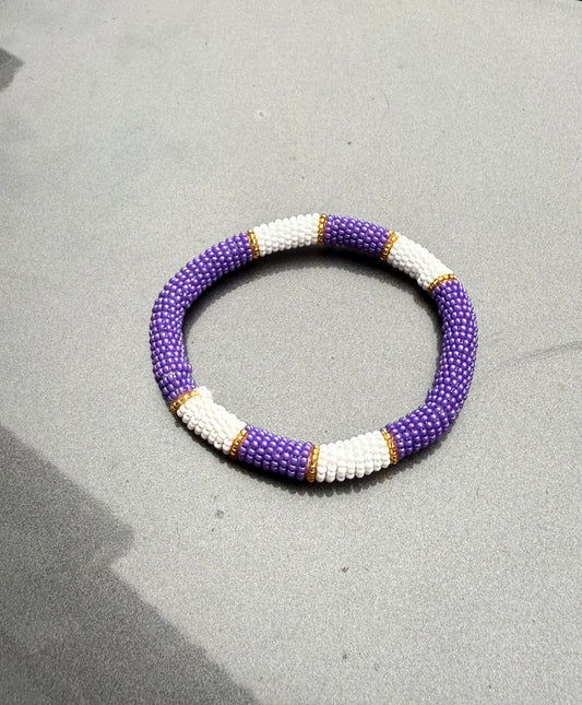 Purple and white bangle