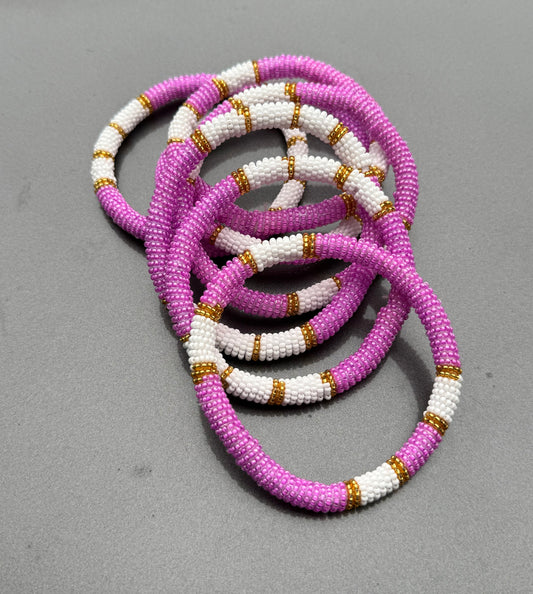 Pink and white bangle