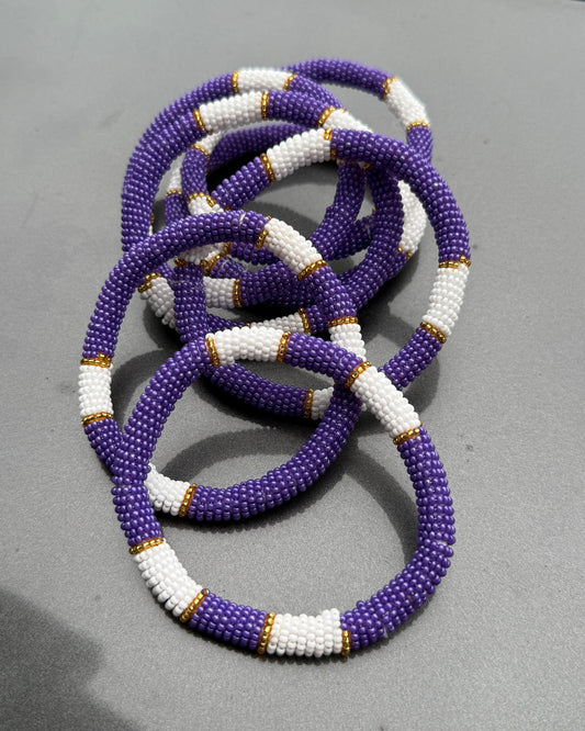 Purple and white bangle