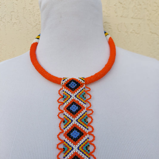 Beaded Zulu Necklace.  Women's jewelry