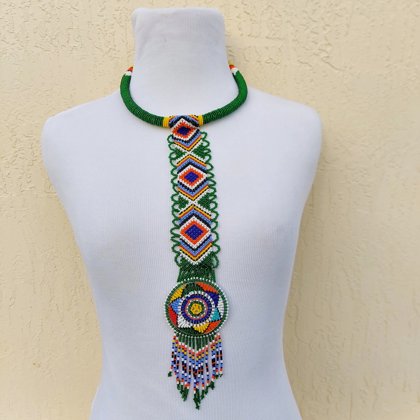 Beaded Zulu Necklace.  Women's jewelry