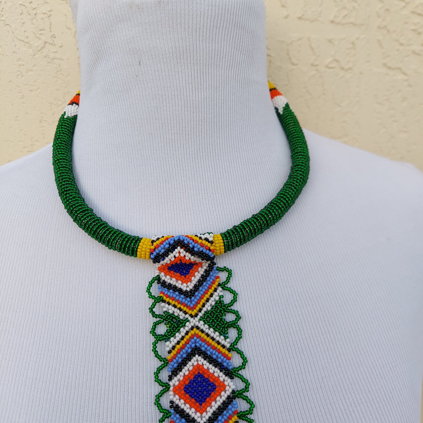 Beaded Zulu Necklace.  Women's jewelry