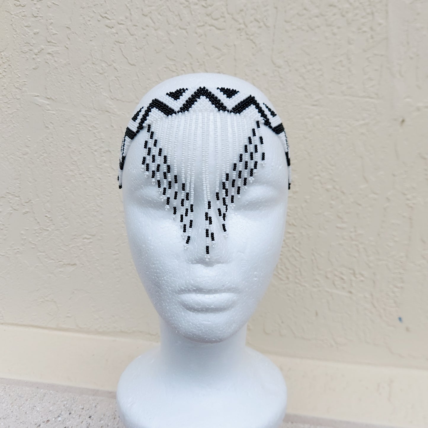 Black and white tassel Headband/choker