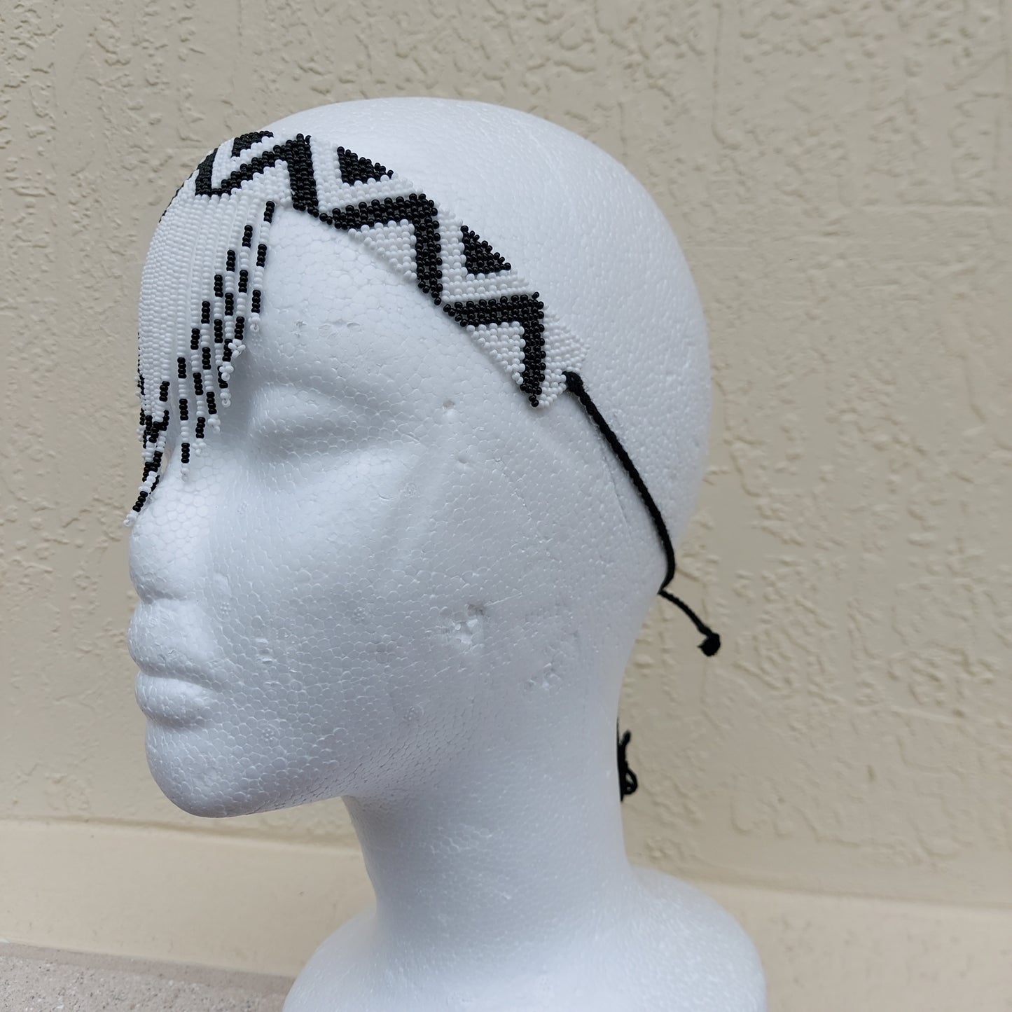 Black and white tassel Headband/choker