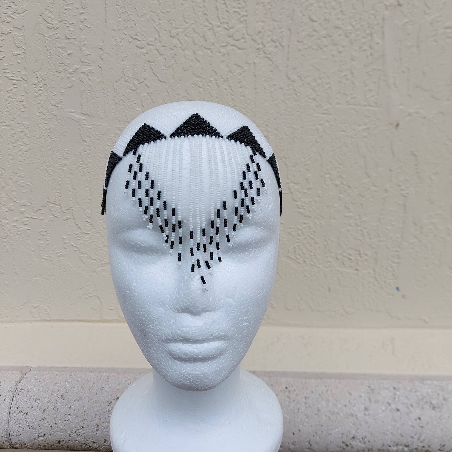 Black and white tassel Headband/choker