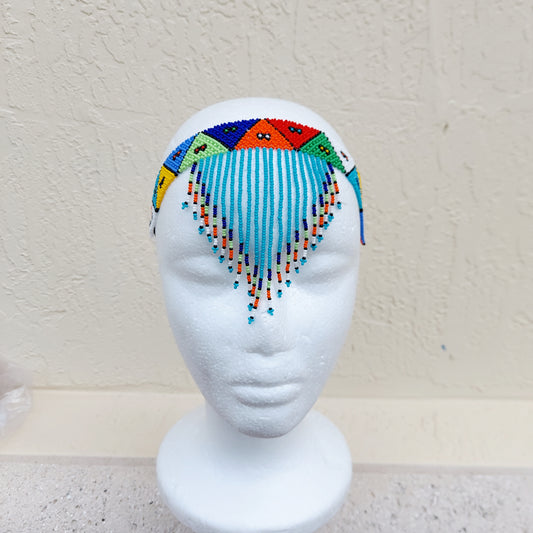 Teal tassel Headband/choker