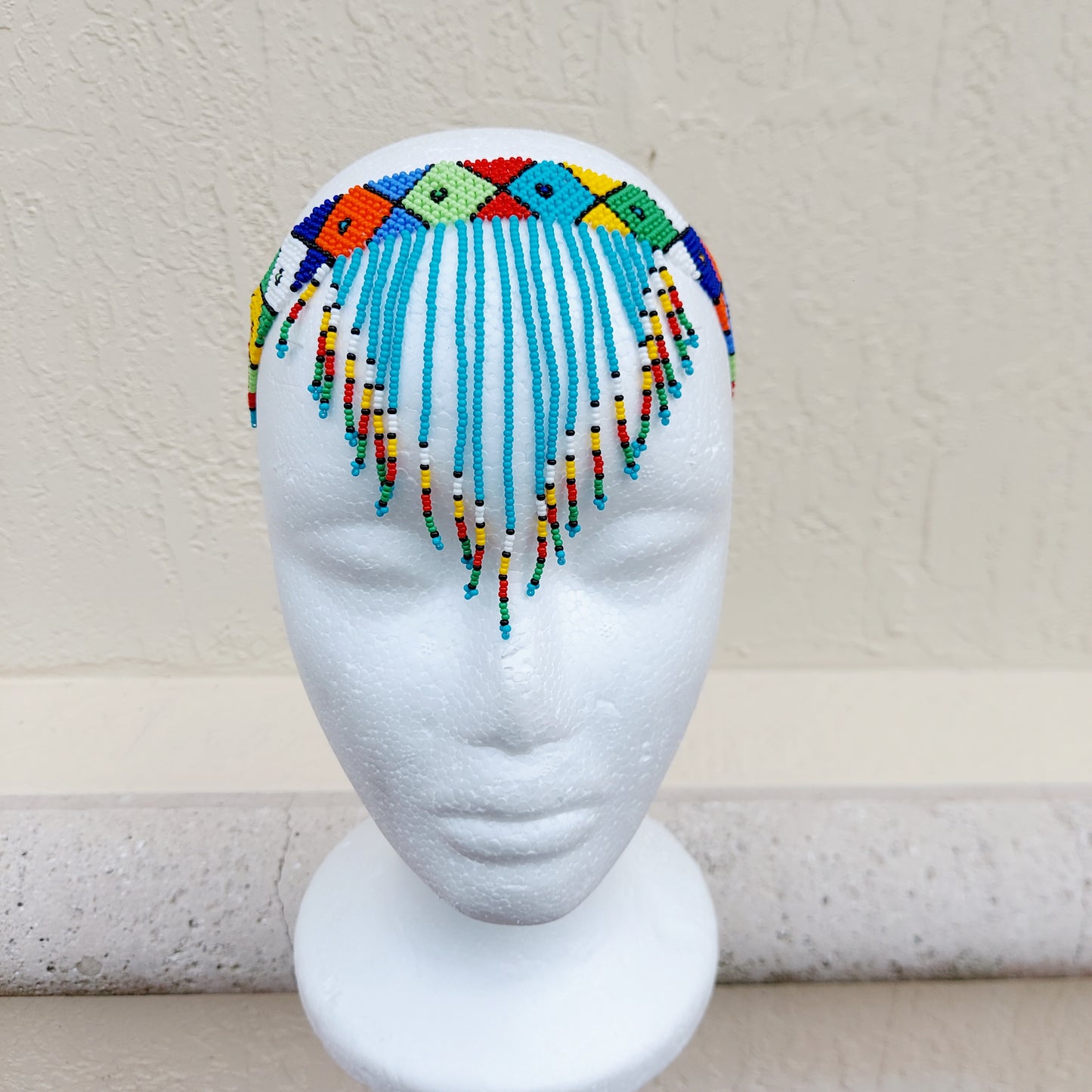 Teal tassel Headband/choker