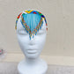 Teal tassel Headband/choker