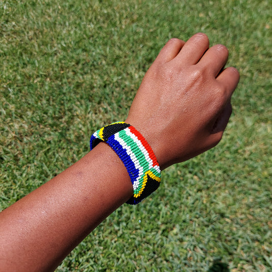 Beaded South African Flag Bangle