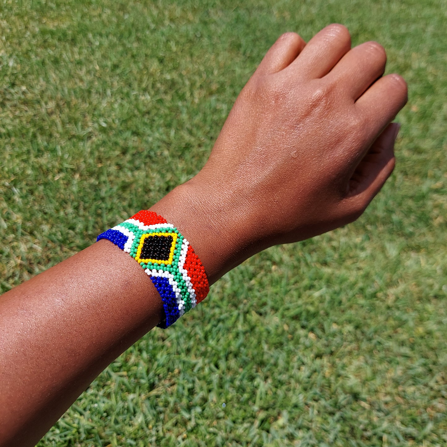 Beaded unisex South African Flag bracelet