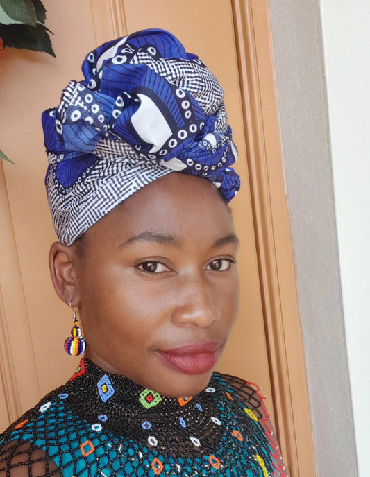 African print head wrap. African print doek