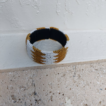 Gold and White Zulu bangle