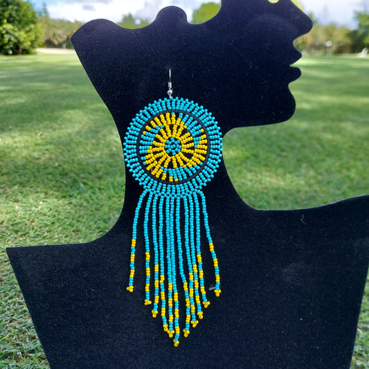 2 color Beaded Zulu Earrings