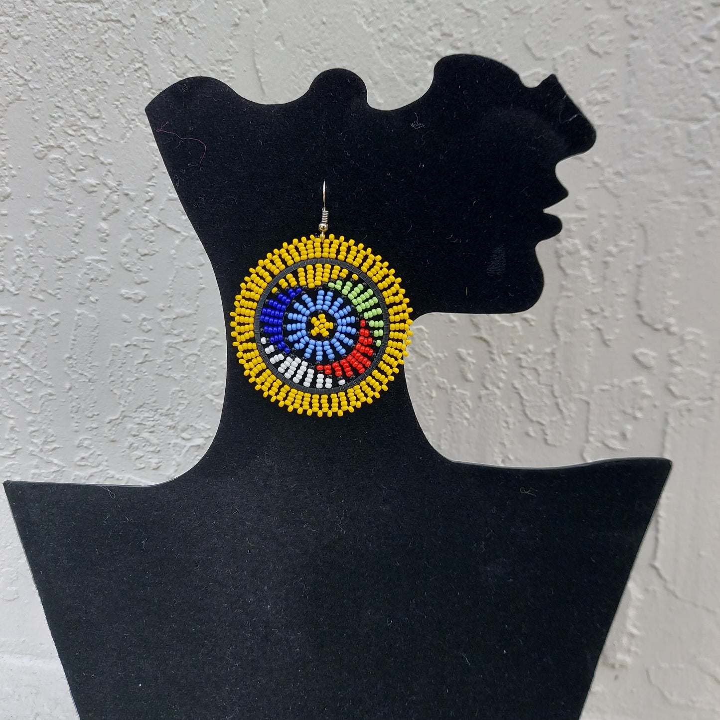 Yellow Beaded Zulu Earrings