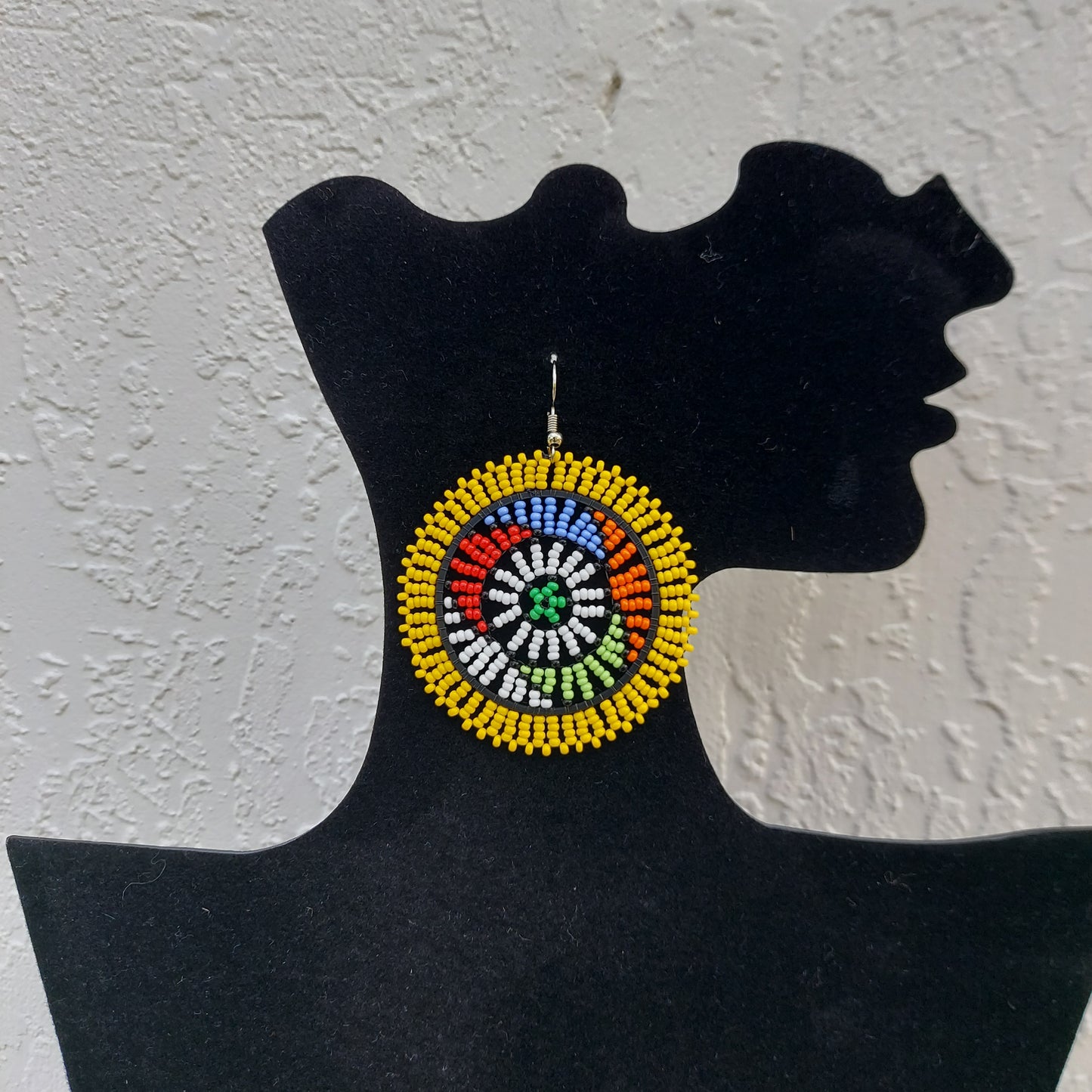 Yellow Beaded Zulu Earrings