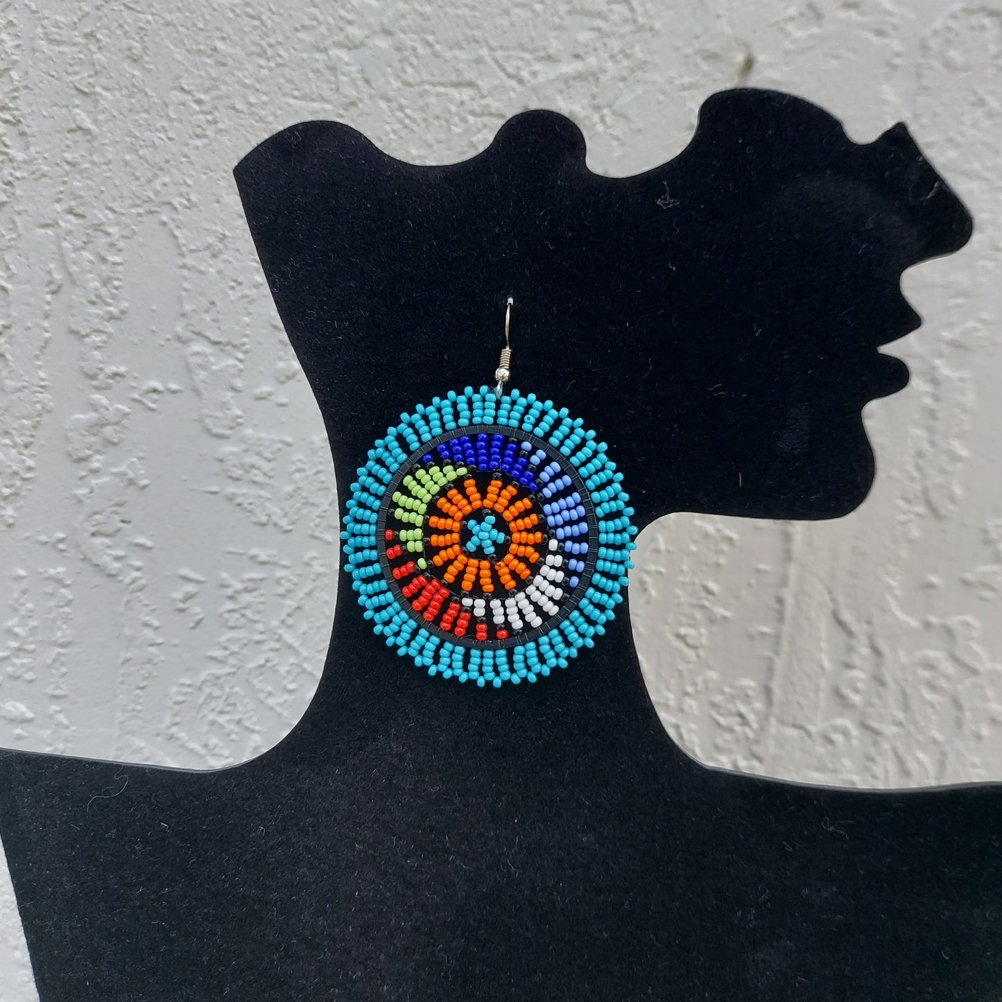 Teal Beaded Zulu Earrings