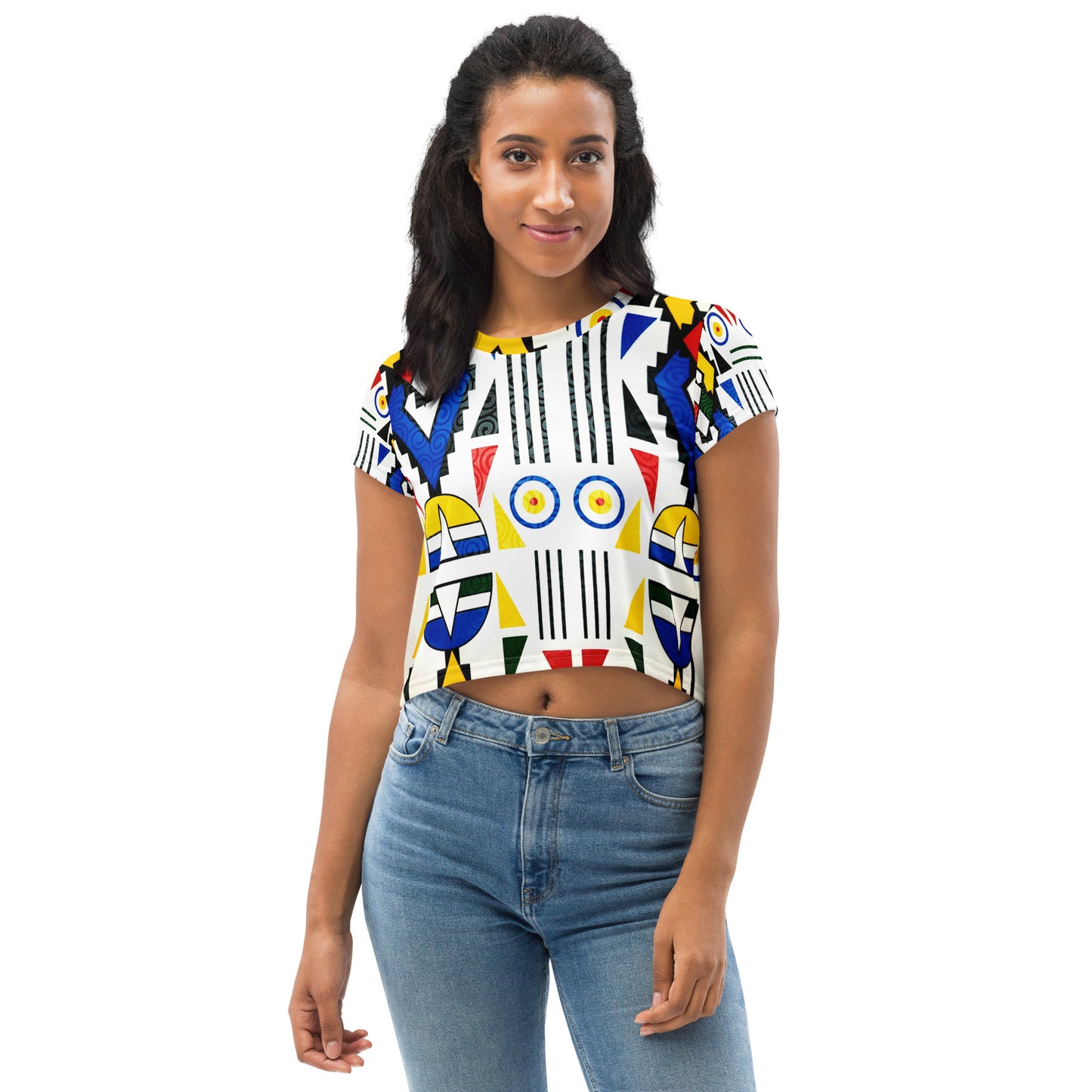 Ndebele Print All-Over Print Crop Tee