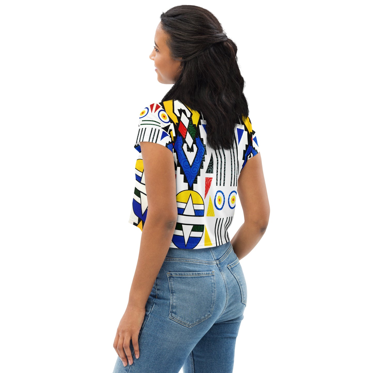 Ndebele Print All-Over Print Crop Tee