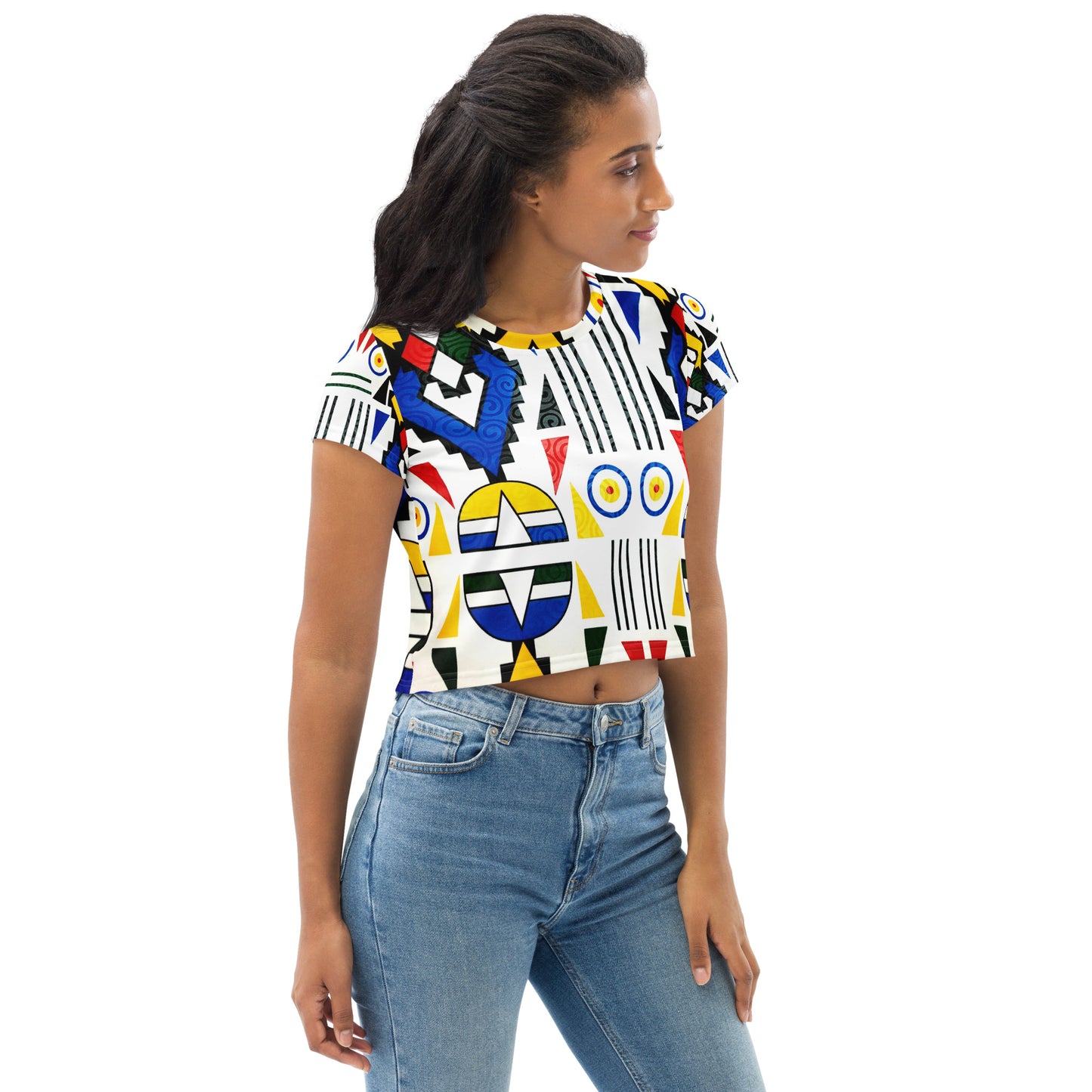 Ndebele Print All-Over Print Crop Tee