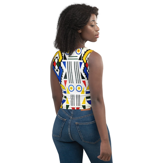 Ndebele Print Crop Top