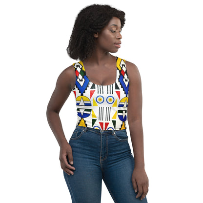 Ndebele Print Crop Top